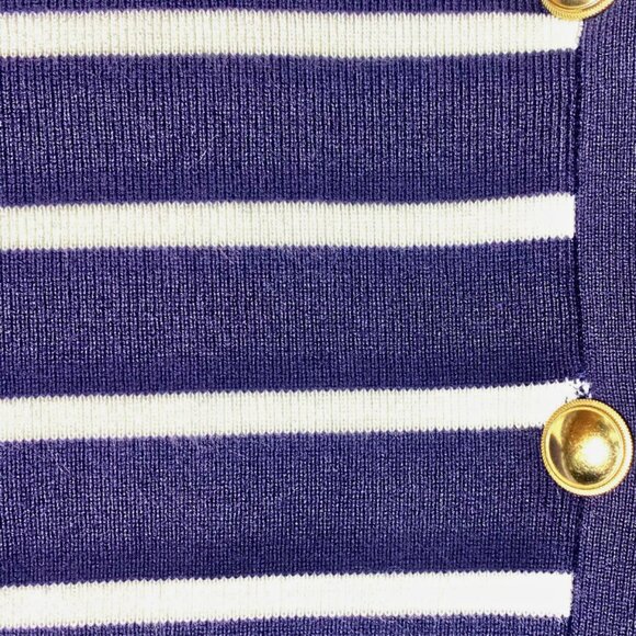 Free Assembly Navy/White Striped Button Front Sweater Vest – Size S - Picture 6 of 6